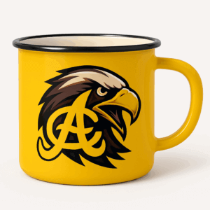 Aguilas Cibaeñas Stainless Steel 12OZ Yellow Mug and Black Rim