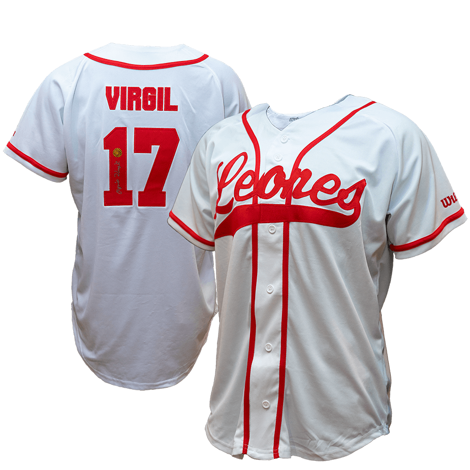 Osvaldo Virgil Authentic Leones del Escogido Retro White Jersey Autographed  - Lidom Shop - United State