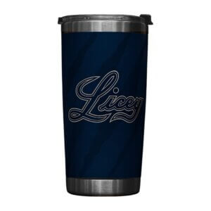 Licey 20oz Stainless Steel Tumbler – Blue Tiger Stripes & Licey Logo