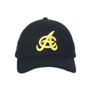 Aguilas Cibaeñas Adjustable Baseball Cap – Black with Yellow Logo - Gorra Negra con Logo AC